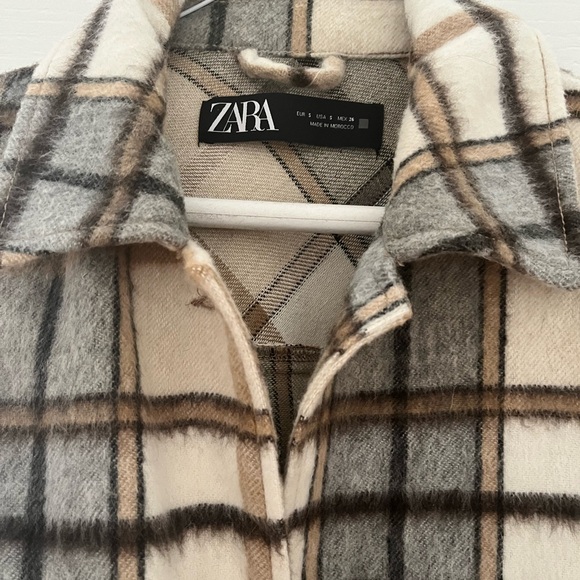 Zara Plaid Button Up Jacket Shacket - Picture 2 of 3